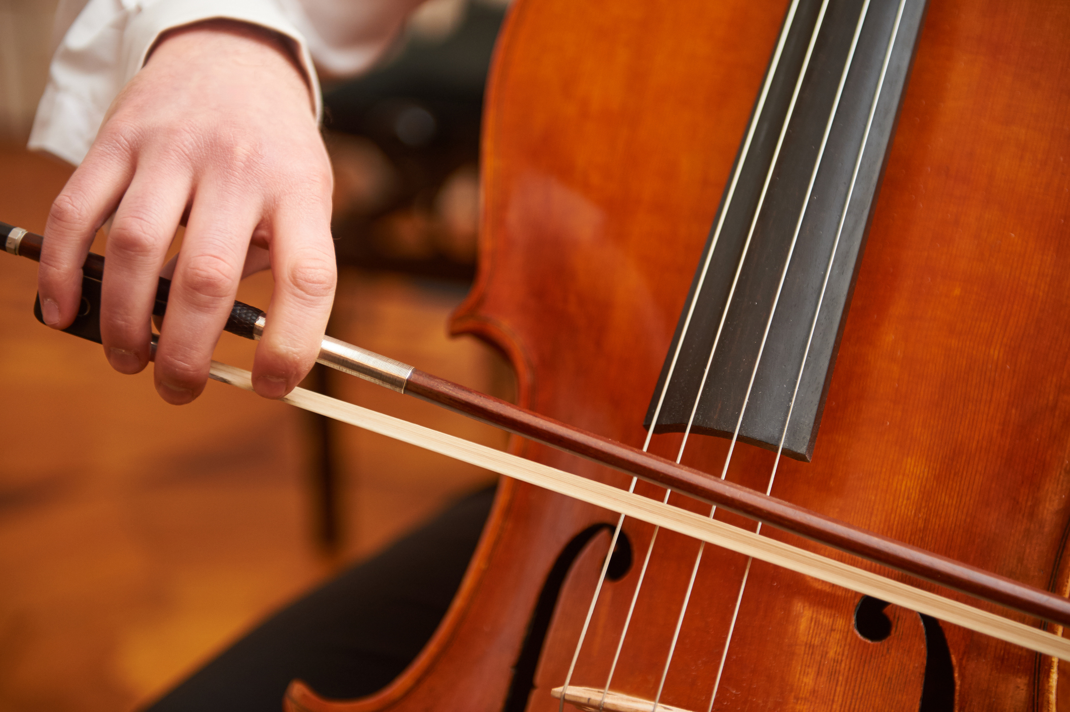 One cellist performing a cello piece